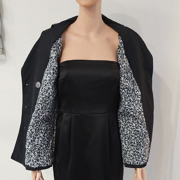 Cynthia Rowley Black Peacoat Tailored Wool-Blend - Picture 6 of 9